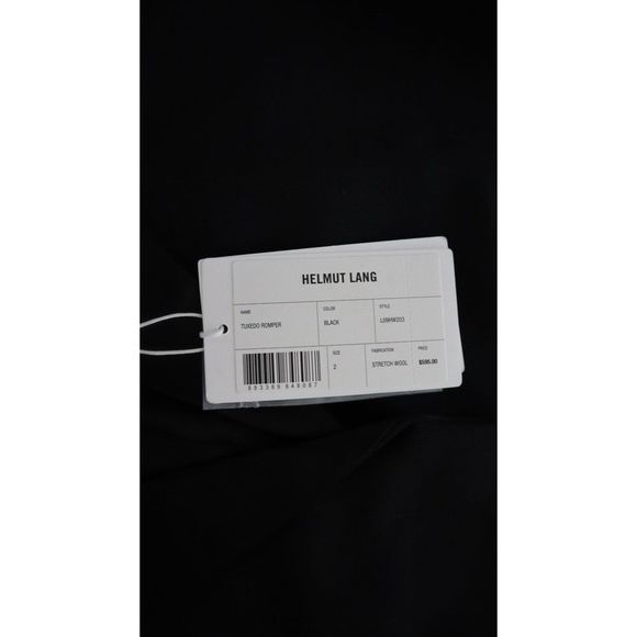 Helmut Lang L09HW203 Women's Sz 2 / US XS Black Stretch Wool Tuxedo Romper $595+ - Picture 3 of 11